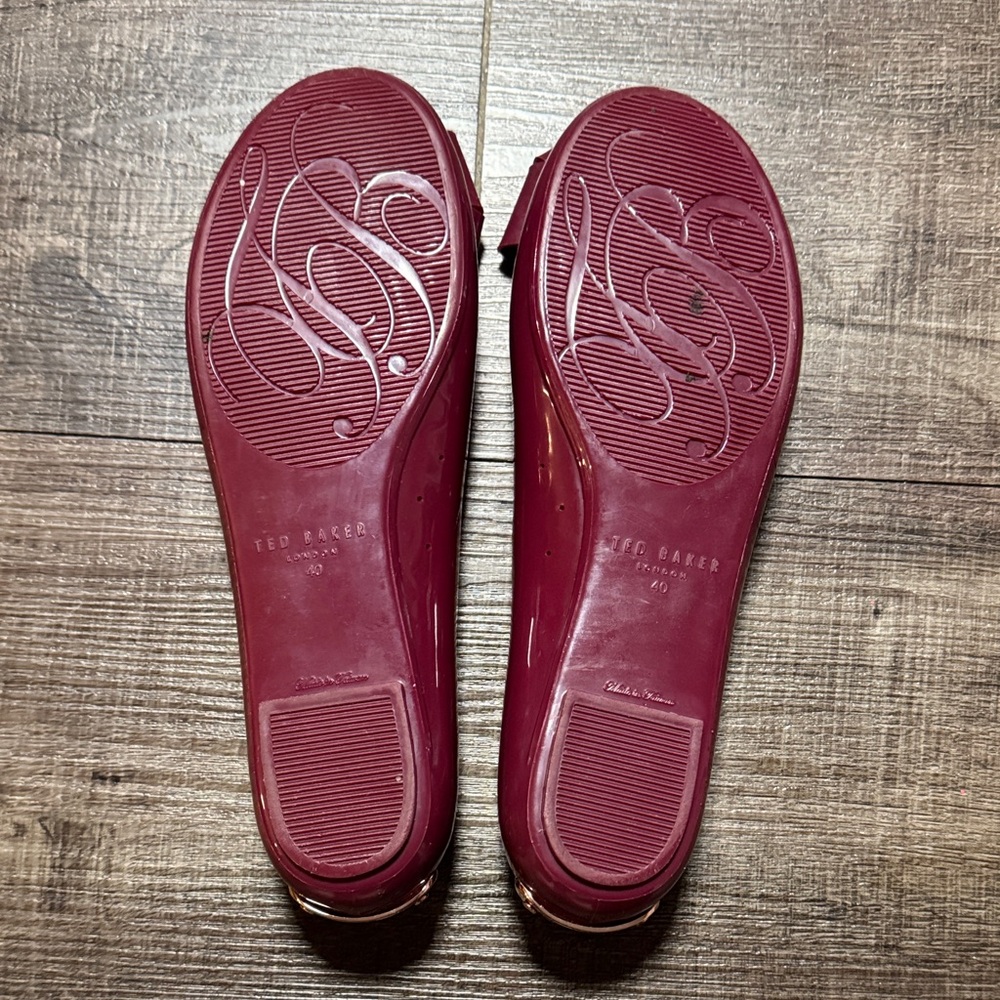 Ted Baker London Burgundy Bow Flats - Picture 11 of 11